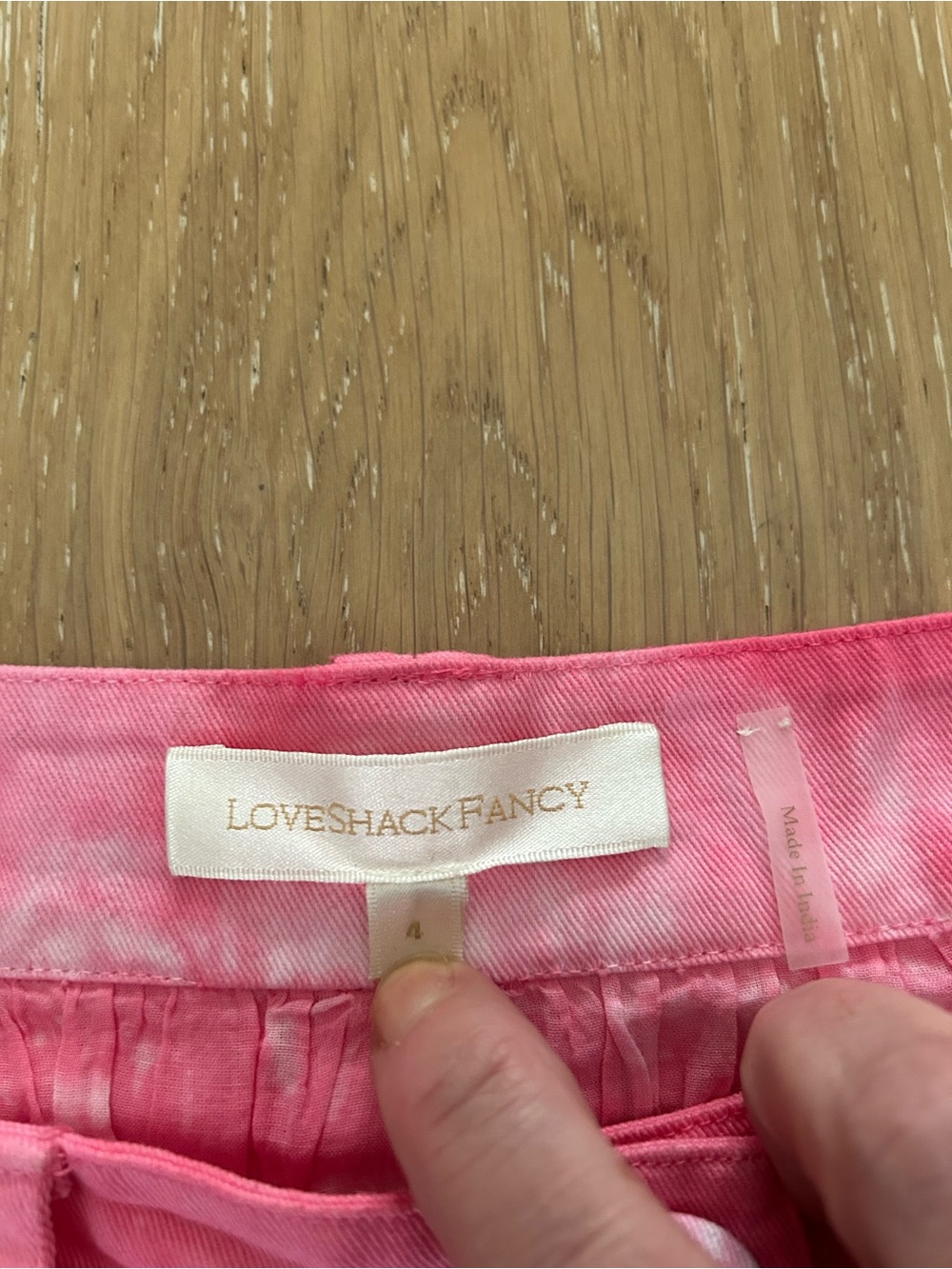 LoveShackFancy Coral Pink Tie-Dye Ruffle Mini Skirt - Picture 3 of 10